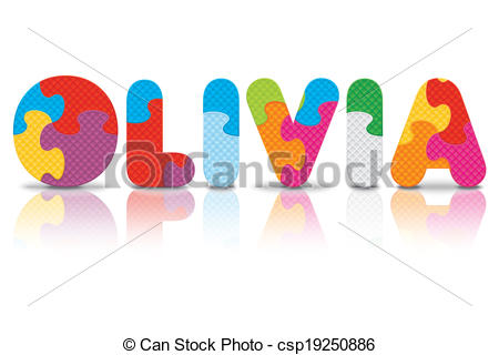 450x320 Vector Olivia Written With Puzzle. Olivia Written With Vector