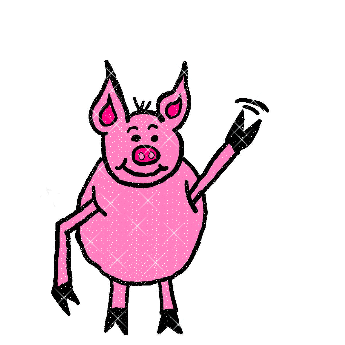 1200x1200 Animated Pig Clipart