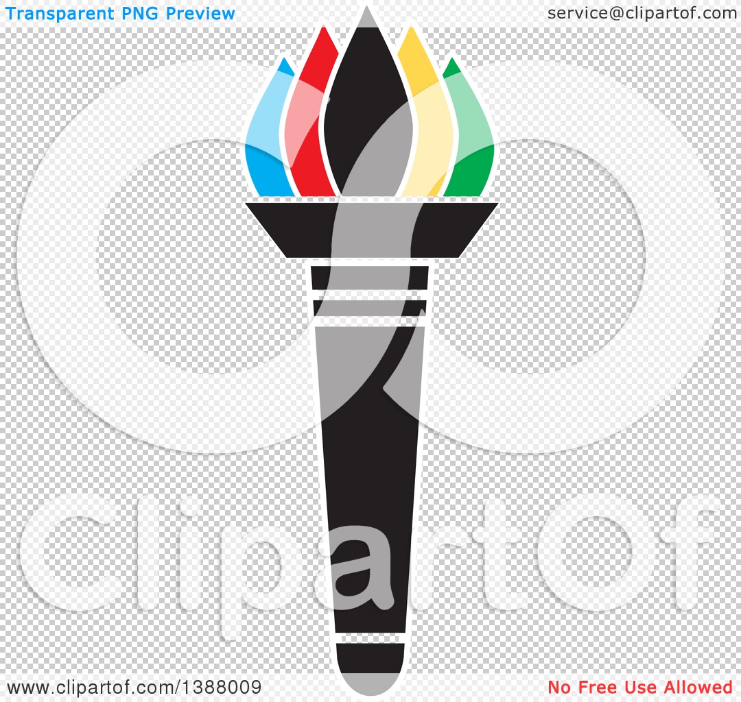 1080x1024 Clipart Of An Olympic Torch With Colorful Flames