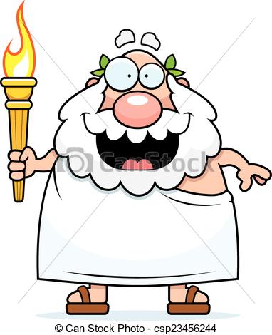 382x470 Cartoon Greek Olympics. A Cartoon Illustration Of A Bearded Eps