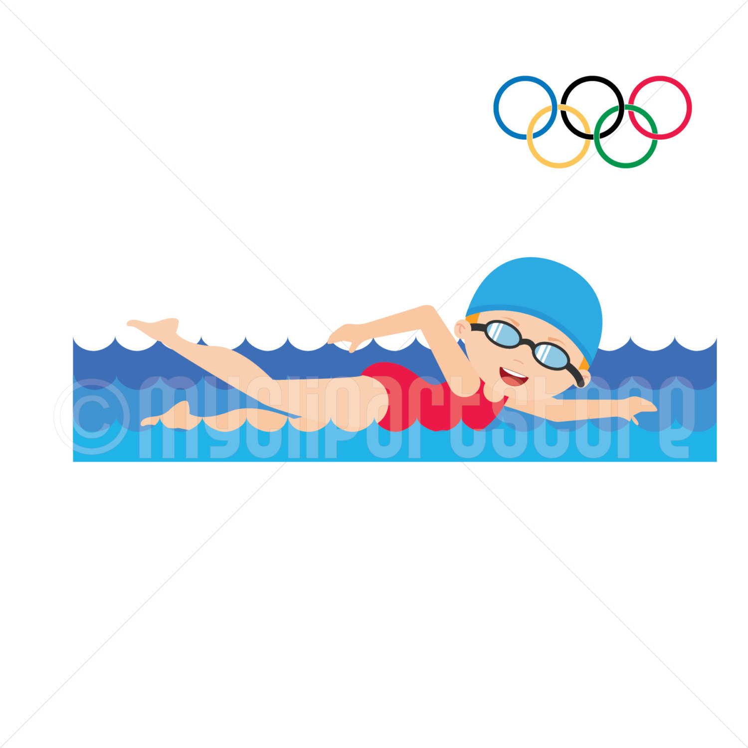 1500x1500 Clipart Of A Girl Swimming Pool Woman Pencil And In Color