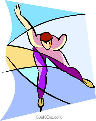 383x480 Olympic Sports, Speed Skating Royalty Free Vector Clip Art