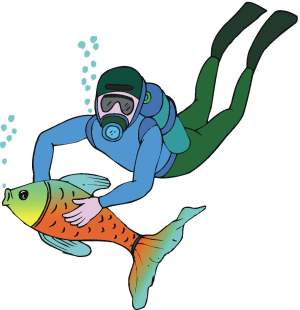 300x310 Scuba Clipart