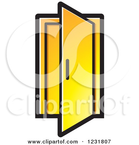 450x470 Clipart Of A Yellow Open Door Icon