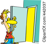 160x150 Open Door Cartoon