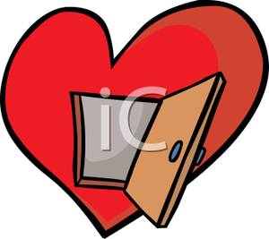 300x267 Royalty Free Clipart Image An Open Door To A Red Heart