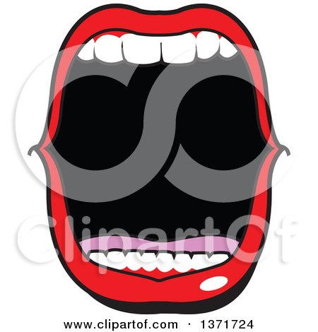 450x470 Clipart Of A Feminine Mouth Open And Sticking Tongue Out