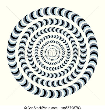 450x470 Unreal And Hypnotic Optical Illusion. Creative Trick And Vector