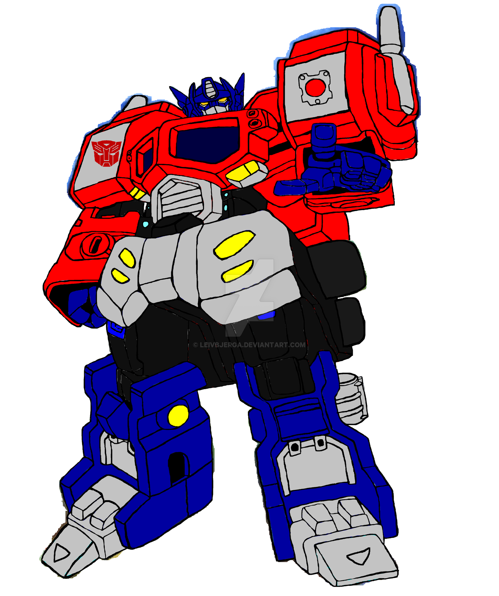 1600x1910 Transformers Energon Optimus Prime By Leivbjerga