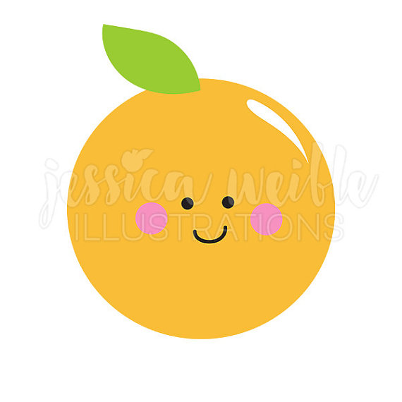 570x570 Kawaii Orange Cute Digital Clipart Fruit Clip Art Cute