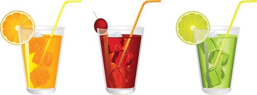 529x195 Glass Of Fruit Juice With Ice Clipart