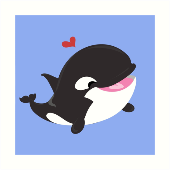 550x550 Cute Killer Whale Art Prints By Pepomintnarwhal Redbubble
