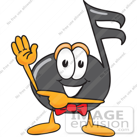 450x450 Clip Art Graphic Of A Semiquaver Music Note Mascot Cartoon