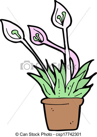 334x470 Cartoon Orchid Plant Vector Clipart