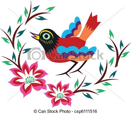 450x391 Chinese Oriental Bird Tree Clip Art Vector