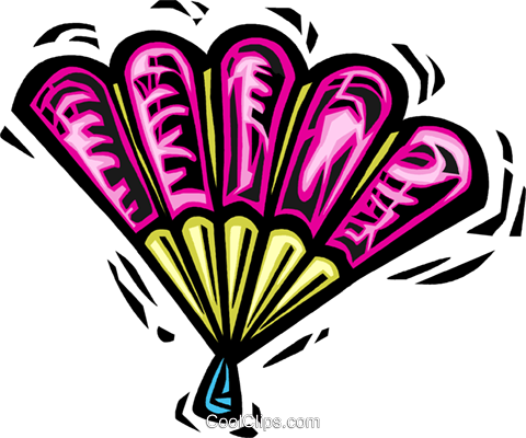 480x400 Hand Fan Royalty Free Vector Clip Art Illustration Vc063955