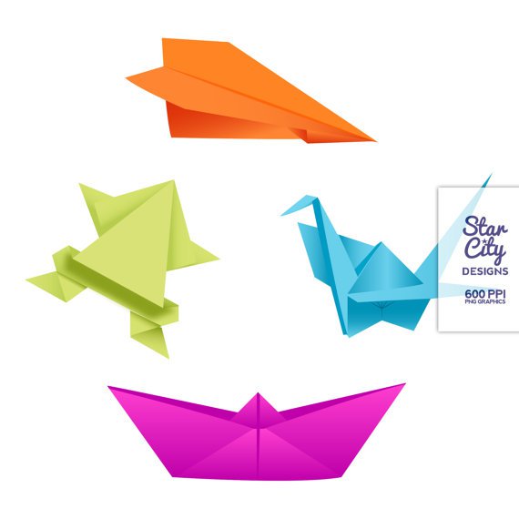 570x570 Origami Clip Art Japanese Clipart Paper Craft By Starcitydesigns