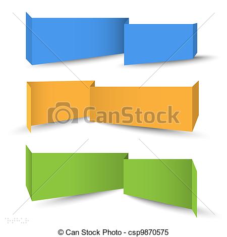450x470 Origami Banners For Web Design. Vector Set Clipart Vector