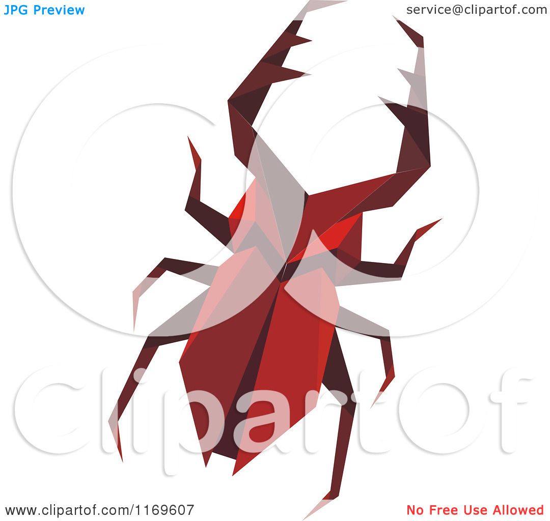 1080x1024 Clipart Of An Origami Stag Beetle