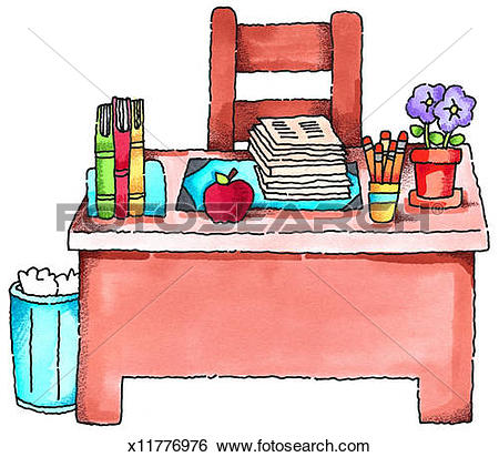 450x412 Clipart Teacher Desk
