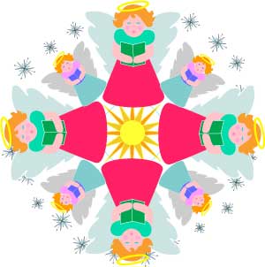 300x302 Christmas Angels Mandala Clip Art