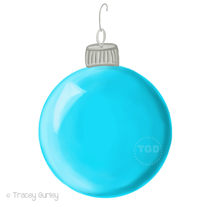800x800 Turquoise Christmas Ornament Clip Art Hand Painted Clip Art