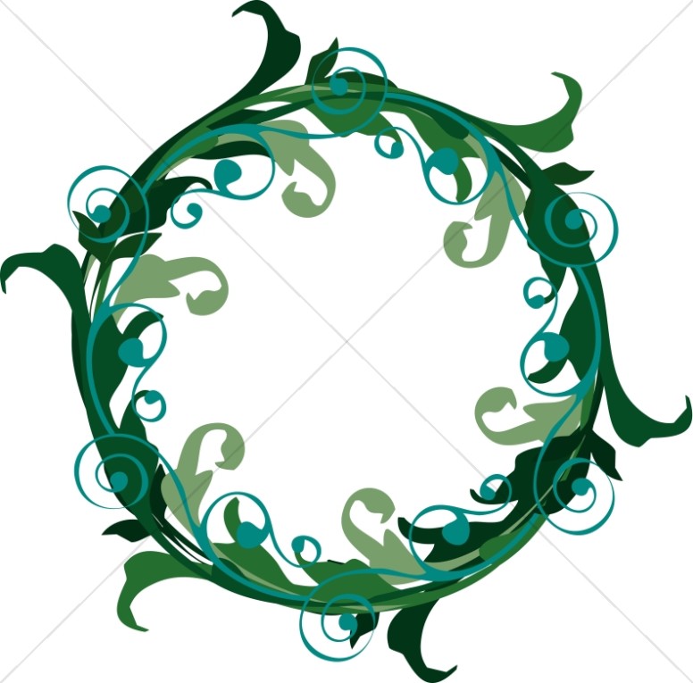 776x765 Green Ornate Wreath Traditional Christmas Decoration Clipart