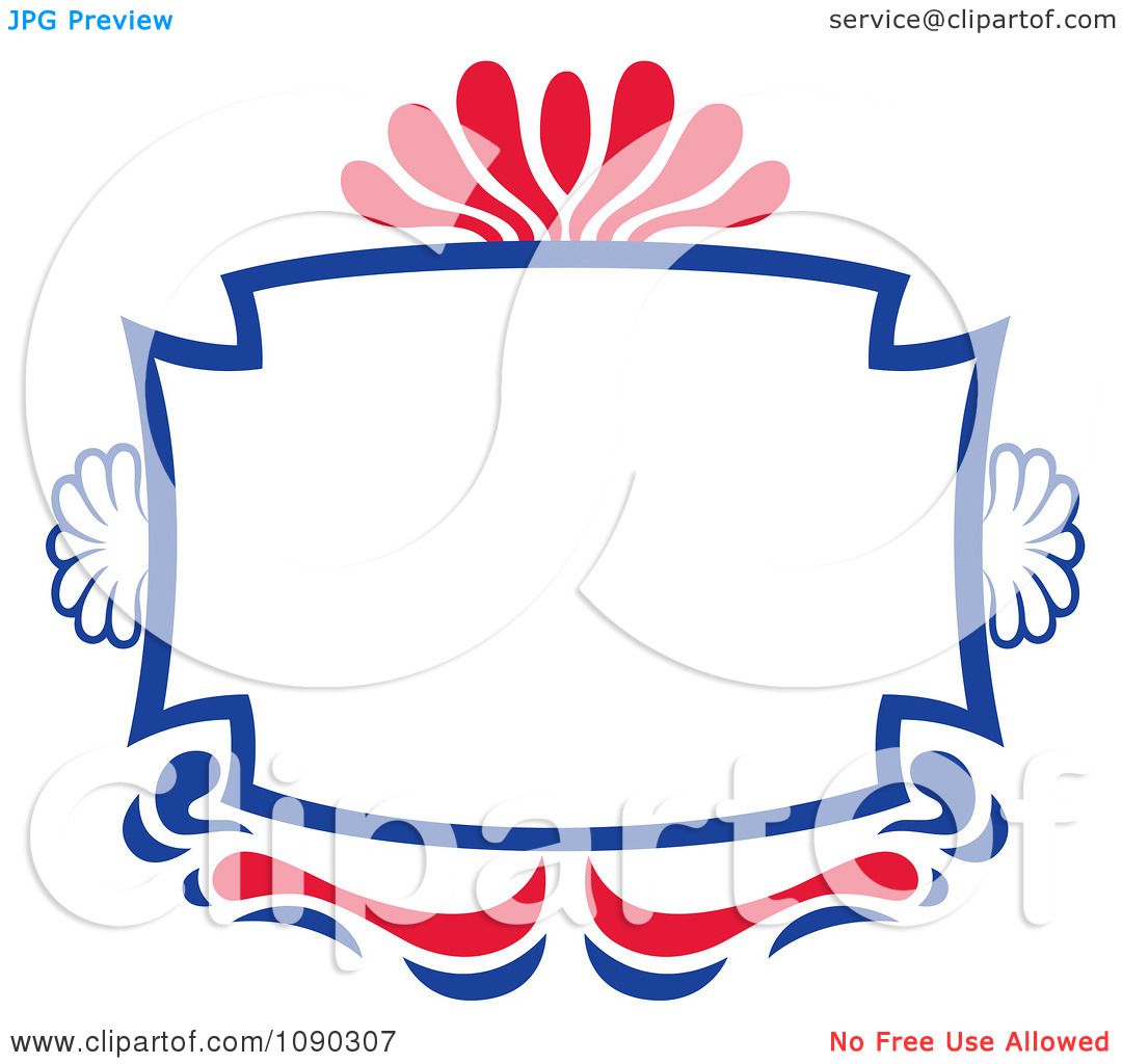 1080x1024 Clipart Red And Blue Ornate Frame With Copyspace