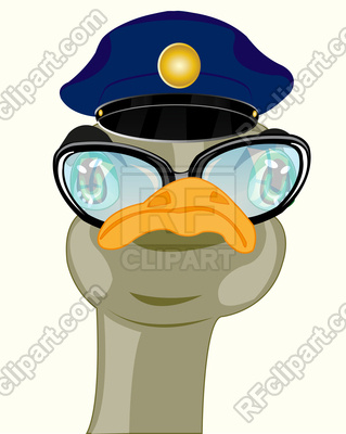 319x400 Cartoon Ostrich Bespectacled And In Hat Royalty Free Vector Clip
