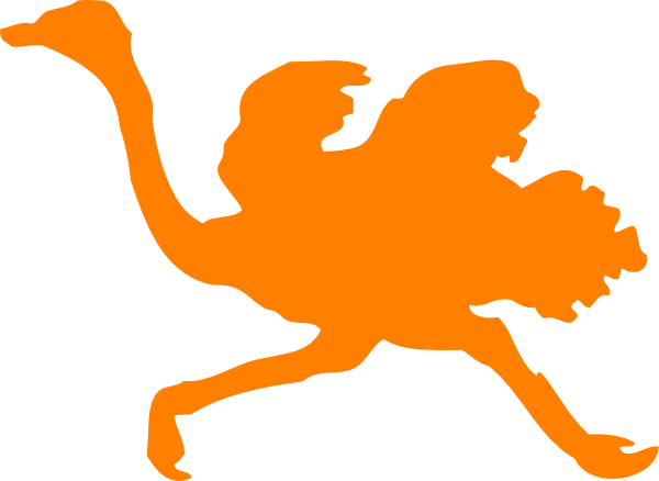 600x438 Orange Ostrich Clip Art