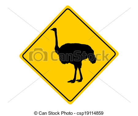 450x380 Ostrich Warning Sign Clipart Vector