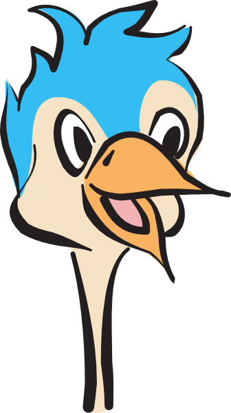 336x600 Blue Ostrich Head Clip Art