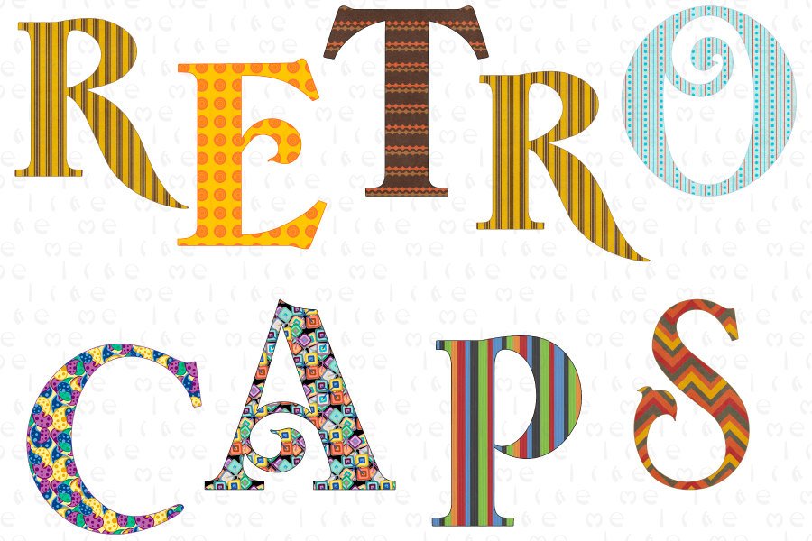 900x600 Retro Alphabet Clipart Digital Alphabet Clip Art Instant