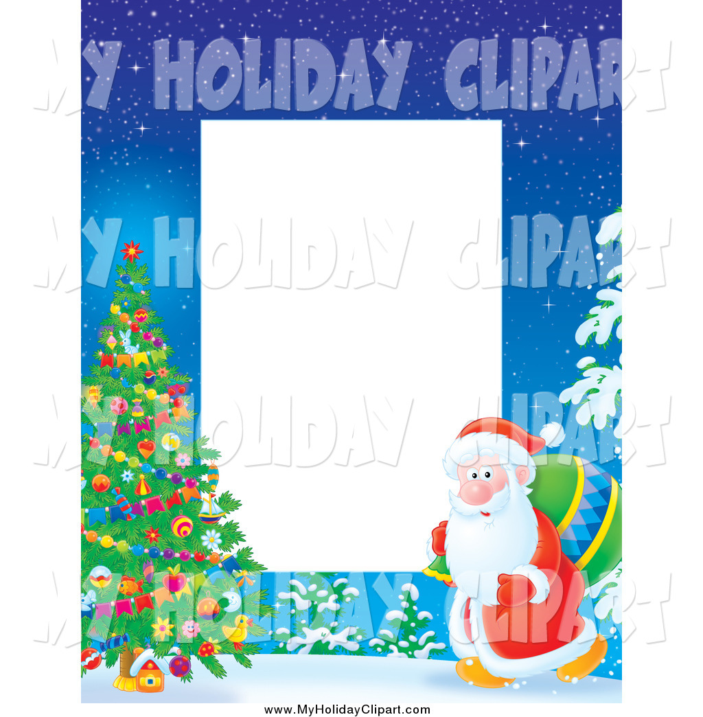 1024x1044 Clip Art Of A Border With Santa Walking Towards An Outdoor