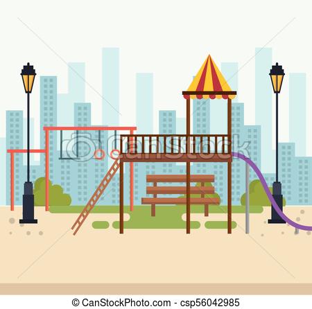 450x446 Beautiful Park Landscape Scene Vector Illustration Design.