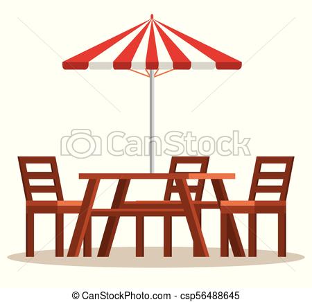 450x436 Picnic Table With Umbrella Scene Vector Illustration Design Eps