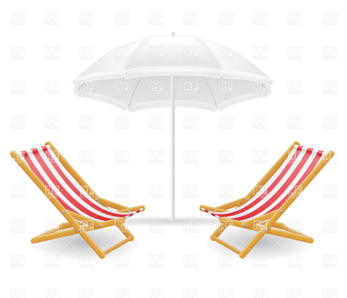1200x1032 Striped Beach Chair (Chaise Longue) And Sunshade Royalty Free