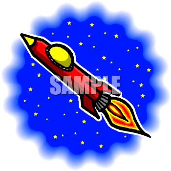 350x350 Royalty Free Clipart Image Rocket In Outer Space