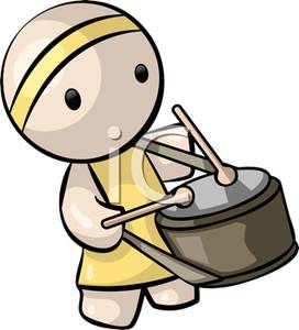 272x300 Clipart Image A Boy In A Yellow Outfit Playing The Snare Drums