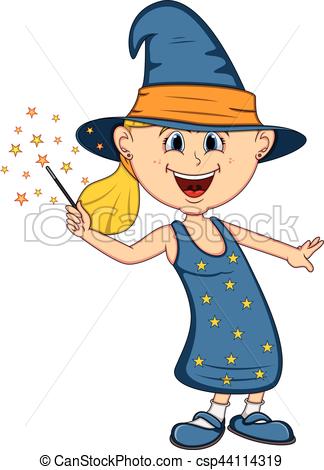 324x470 Funny Witch, Girl With Halloween Outfit Cartoon