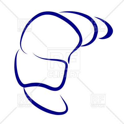 400x400 Croissant Simple Outline Icon Royalty Free Vector Clip Art Image