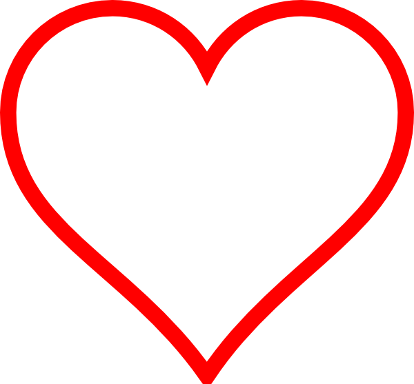 600x557 Red Heart Outline Clipart