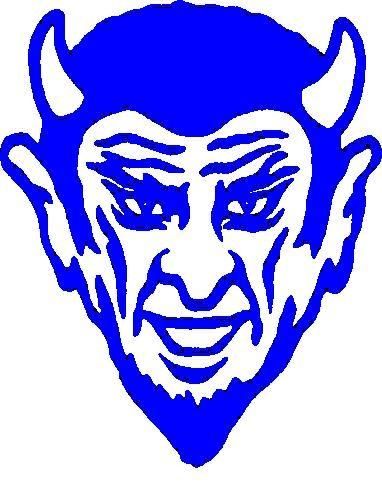 382x491 Blue Devils Logo Stencil Outline Version Clipart
