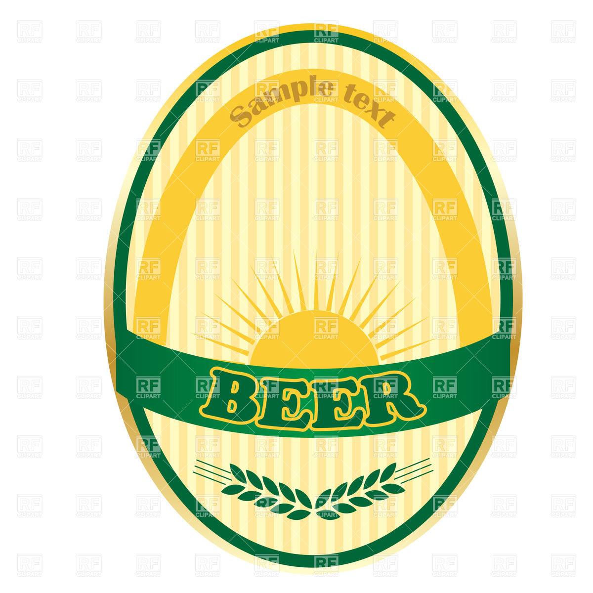 1200x1200 Oval Beer Label Design Royalty Free Vector Clip Art Image