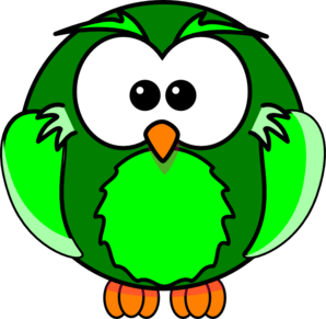 298x291 Green Owl Cartoon Clip Art