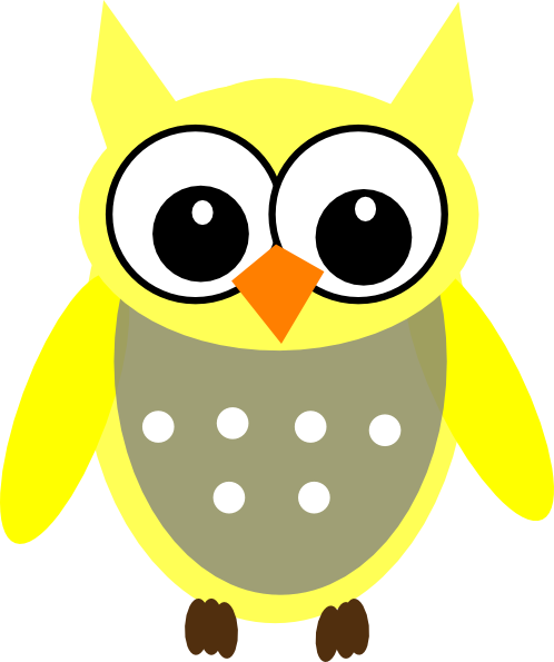 498x595 Yellow Gray Owl Clip Art