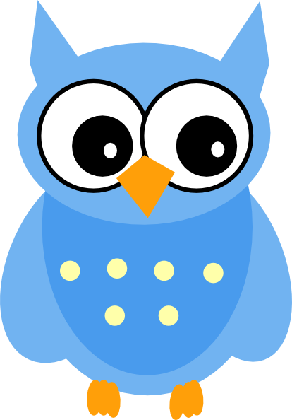 414x594 Cute Cartoon Owls Blue Owl Clip Art