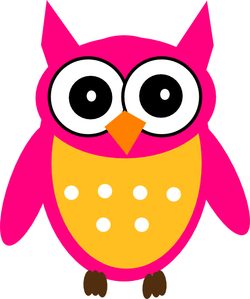 498x595 Cute Cartoon Owls Pink Yellow Owl Clip Art