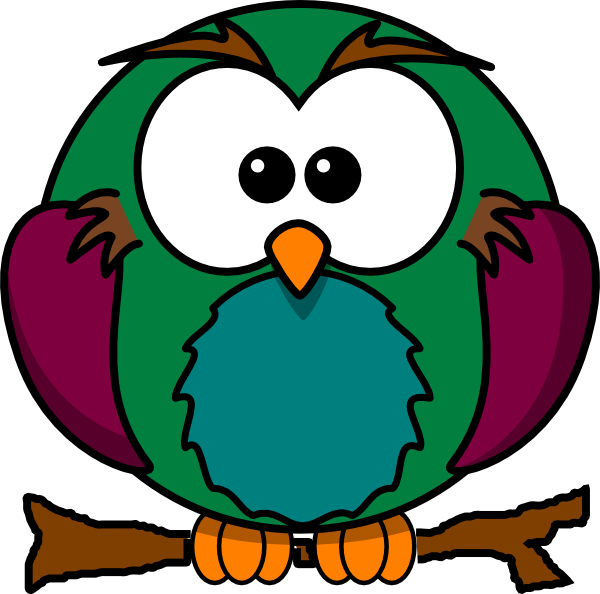 600x594 Cute Owl On Branch 2 Clip Art
