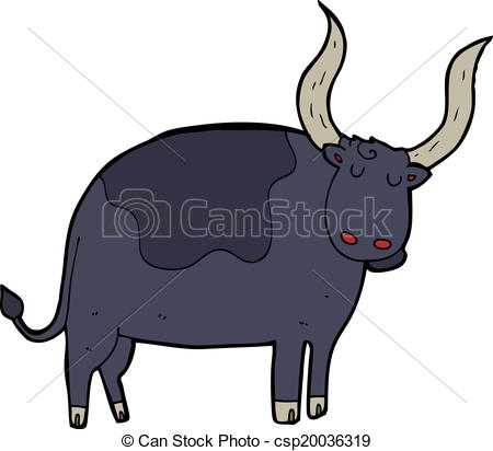 450x412 Cartoon Ox Vector Clip Art